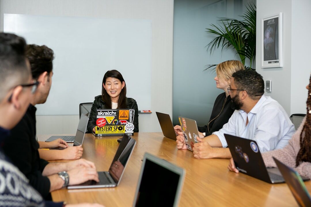 woman leading meeting