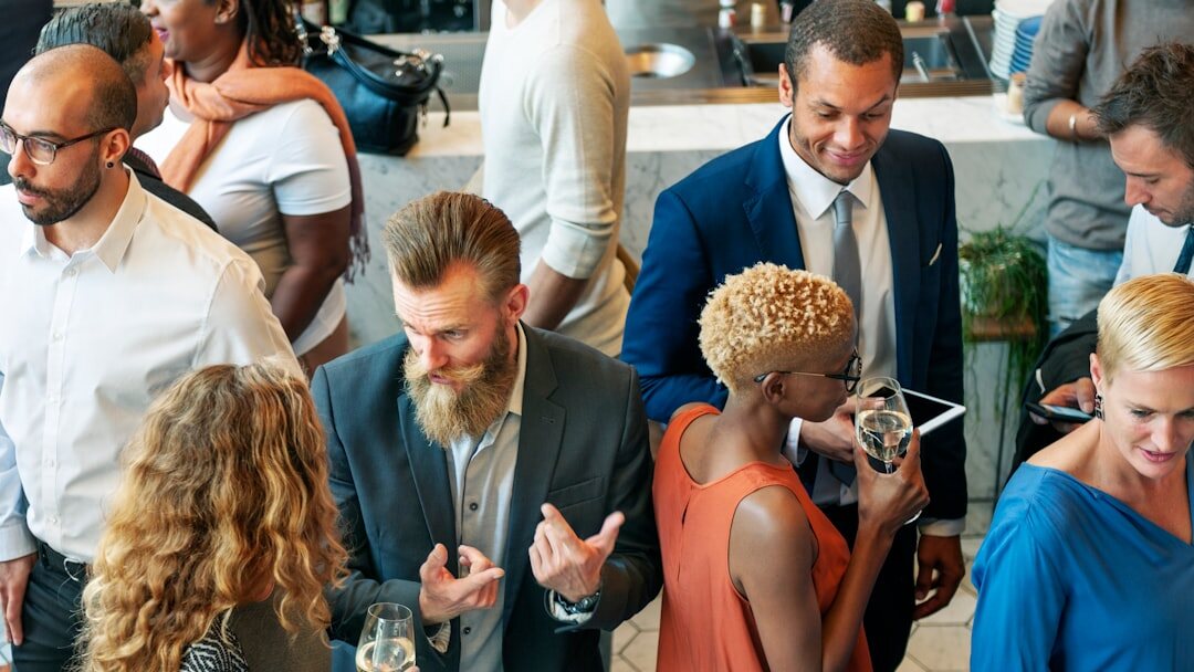 diverse people networking