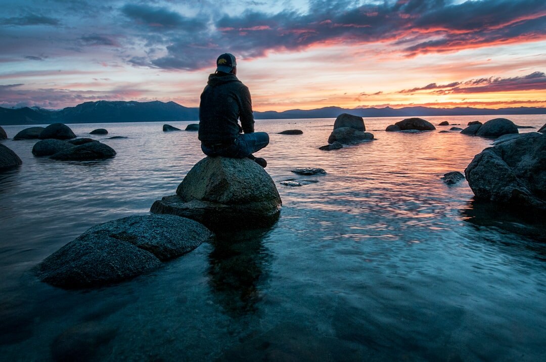 person practicing meditation